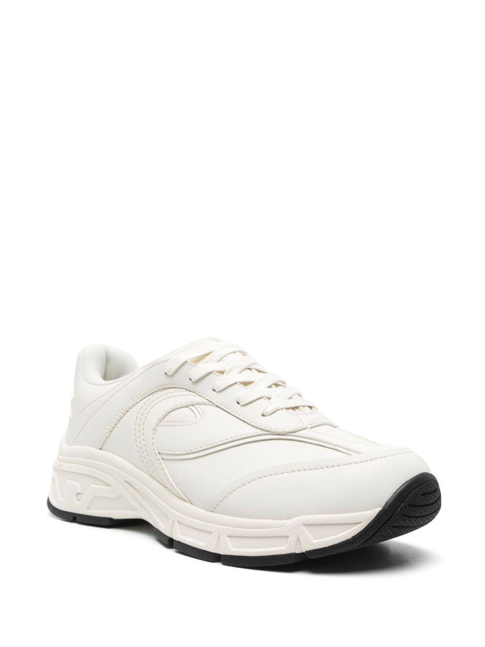 Emporio Armani rubberised-logo sneakers - Wit