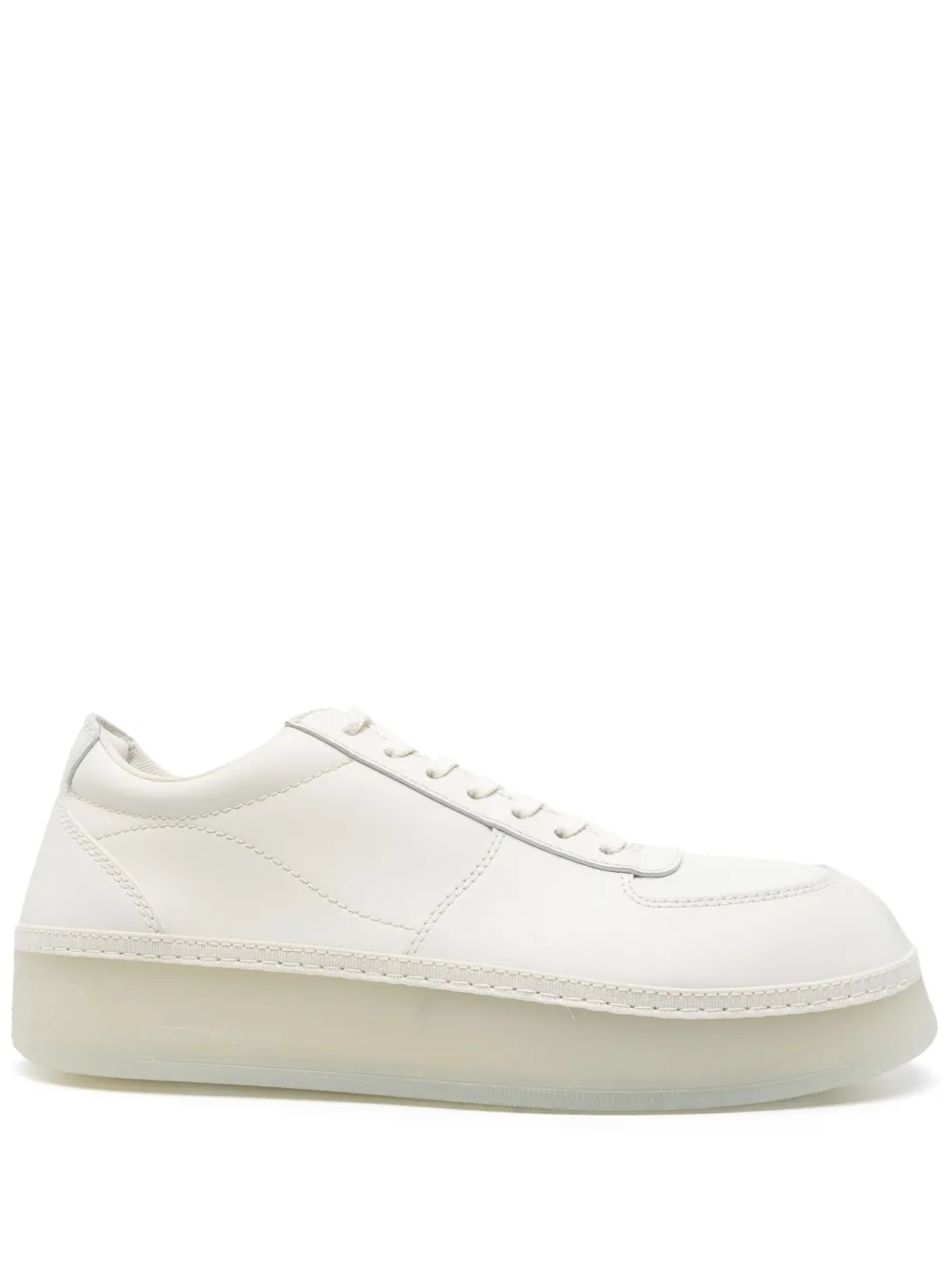 Emporio Armani leather sneakers White