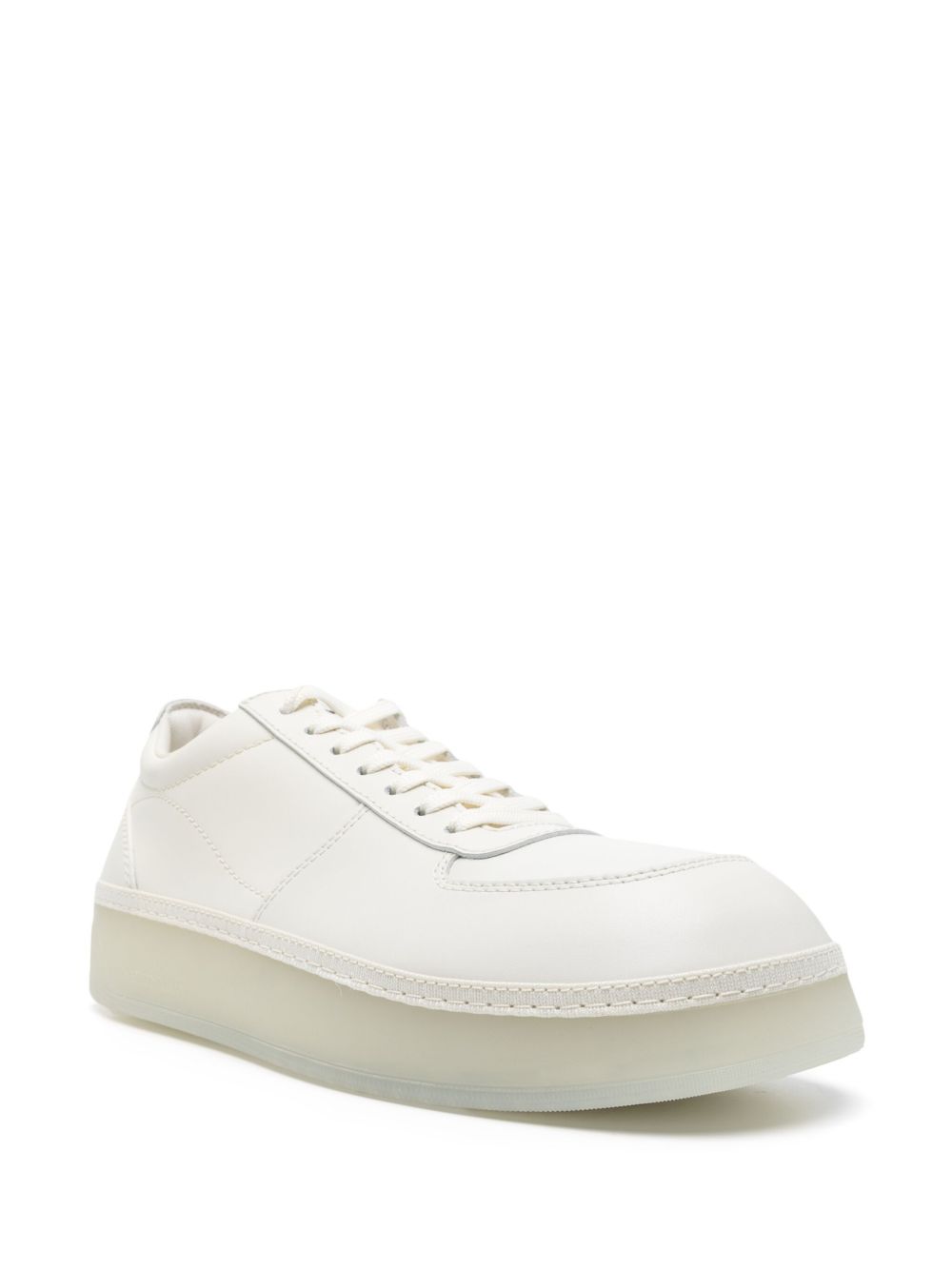 Emporio Armani leather sneakers - Wit