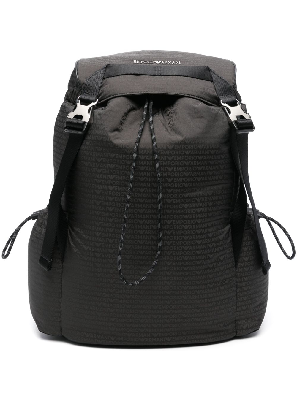 Emporio Armani logo-print backpack - Black