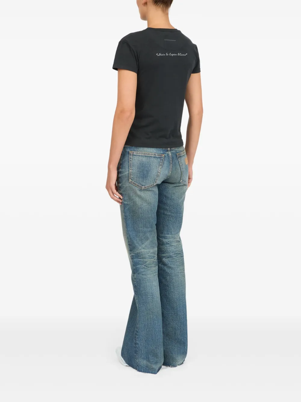 Shop Mm6 Maison Margiela Graphic-print T-shirt In Black