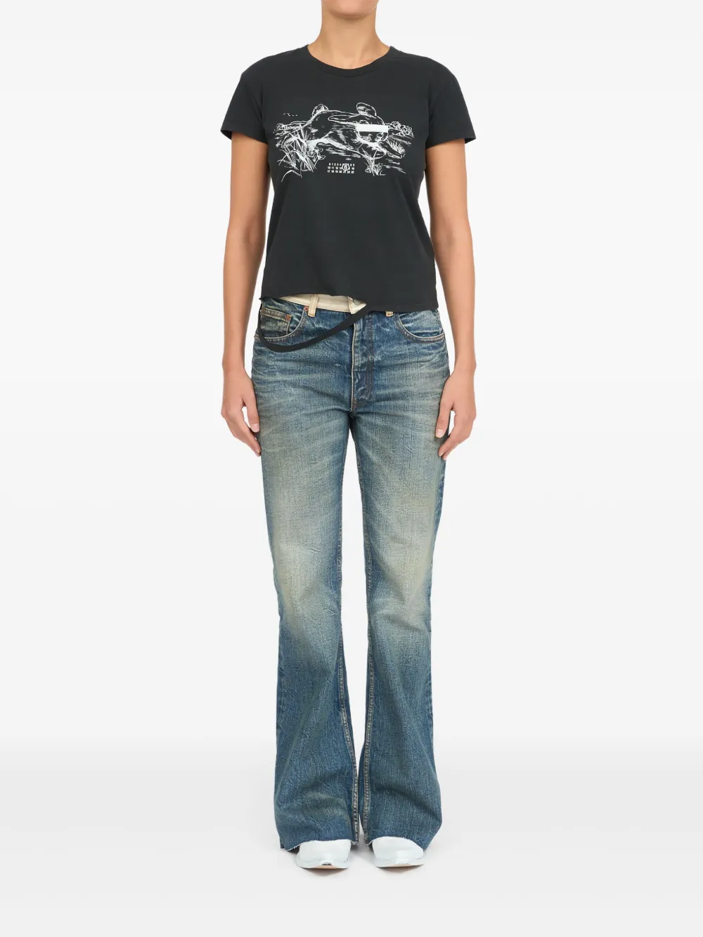 MM6 Maison Margiela T-shirt met grafische print - Zwart