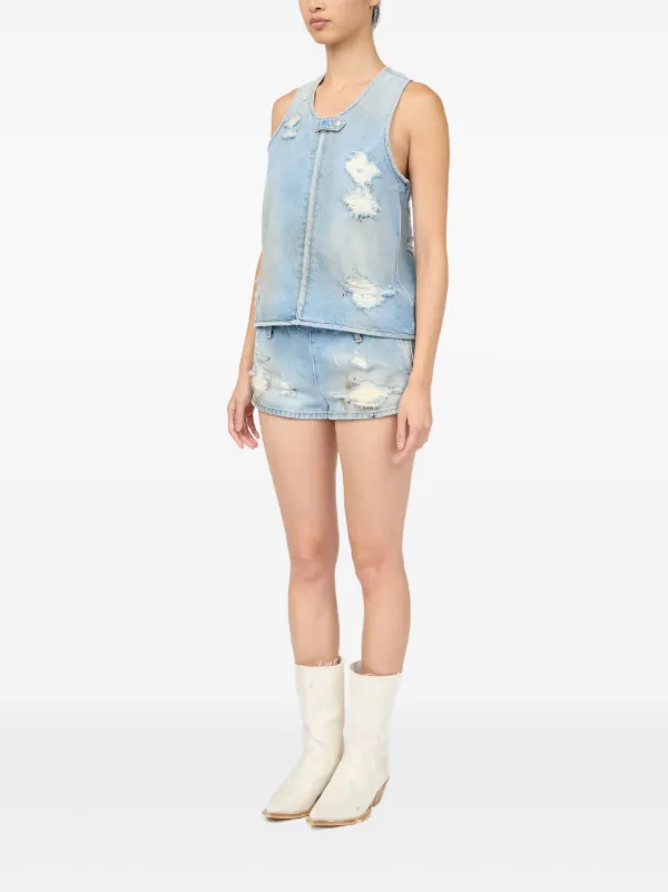 MM6 Maison Margiela ダメージ ベスト | ブルー | FARFETCH JP