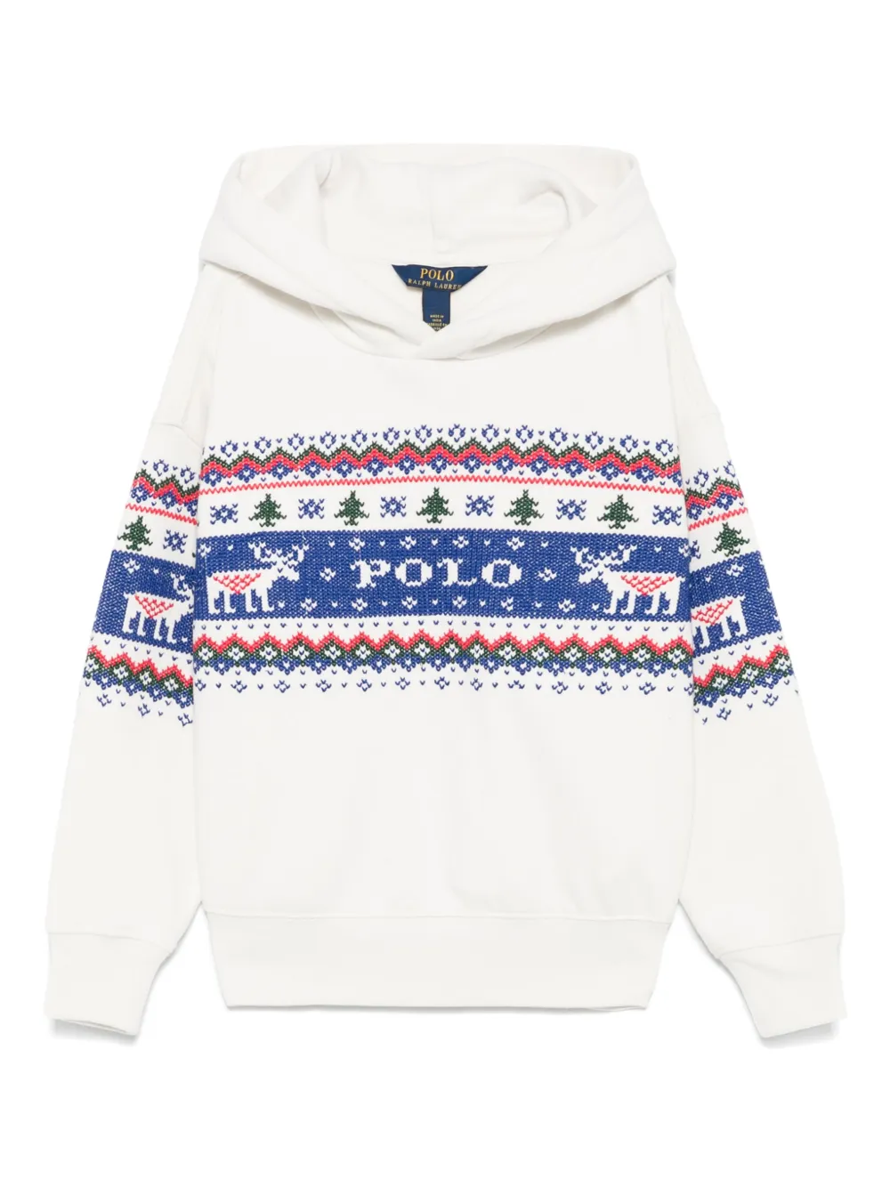 POLO RALPH LAUREN KIDS Fair Isle hoodie met patroon Wit