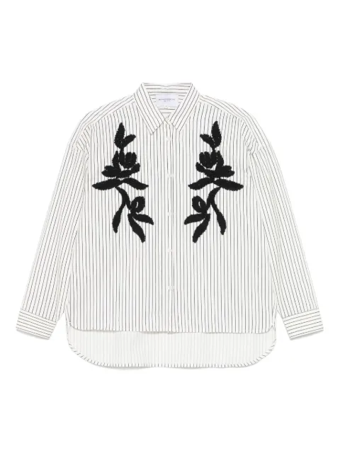 Ermanno Scervino Junior Camisa com bordado de folhas