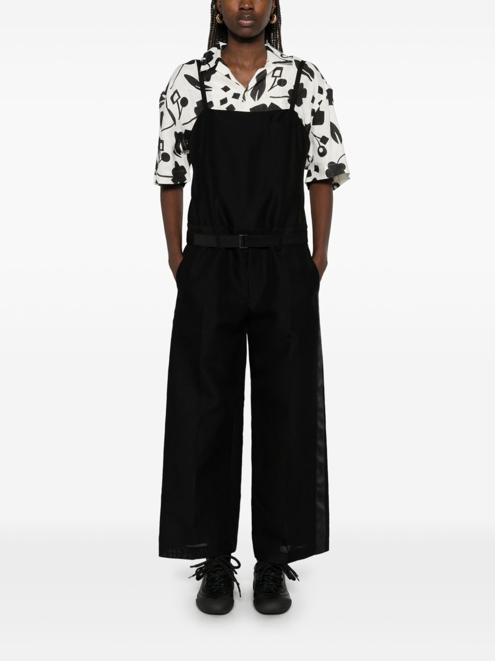 sacai Jumpsuit met ceintuur - Zwart