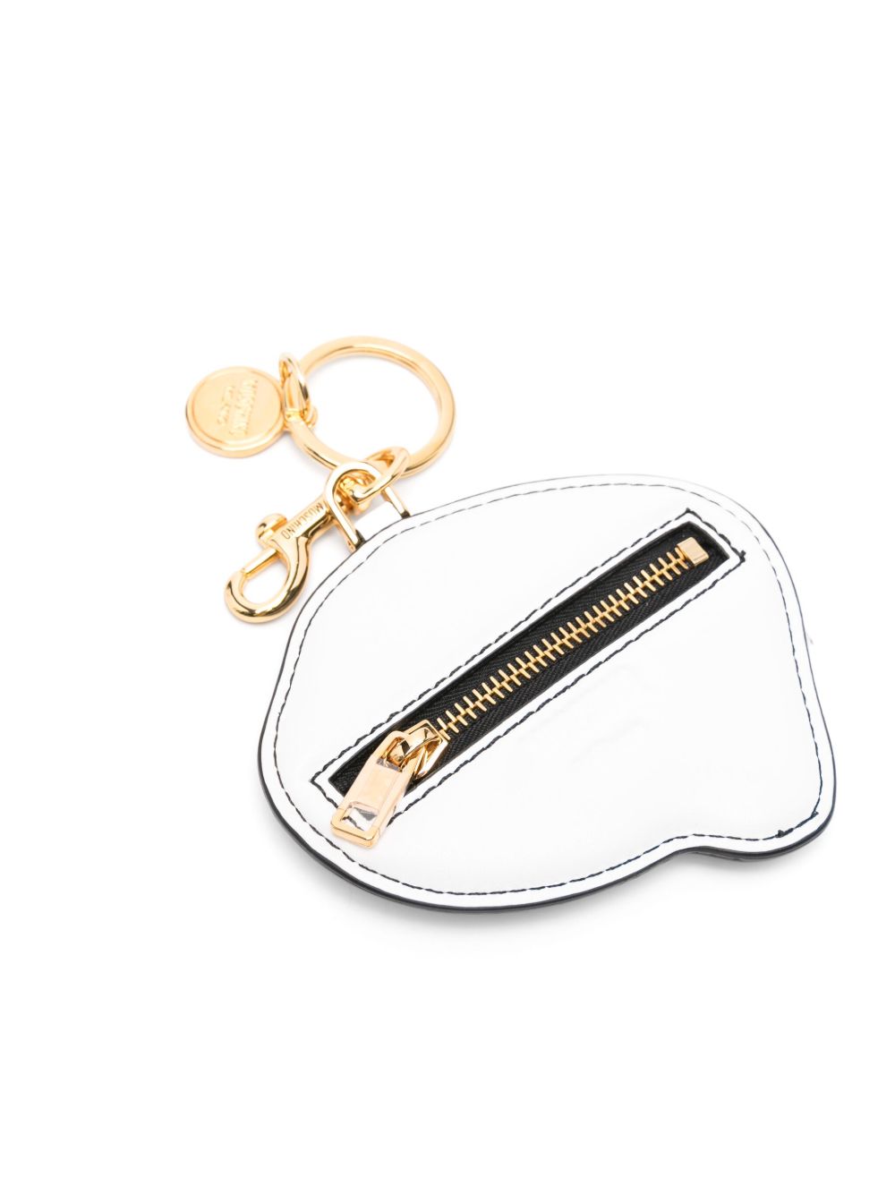 Moschino leather key chain - Wit