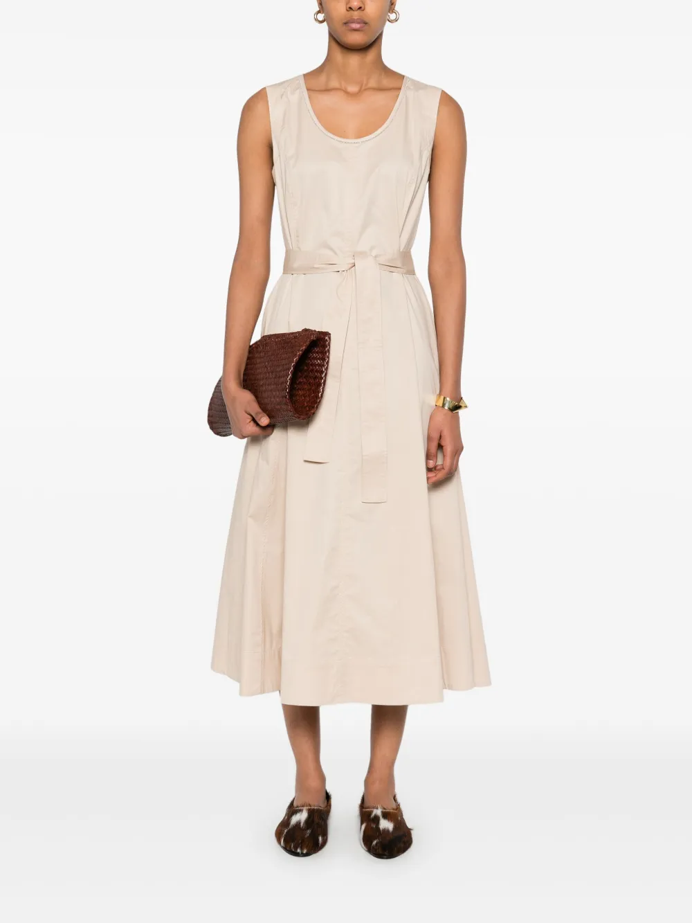 Peserico poplin midi dress - Beige