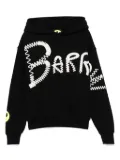 Barrow kids raised-logo hoodie - Black