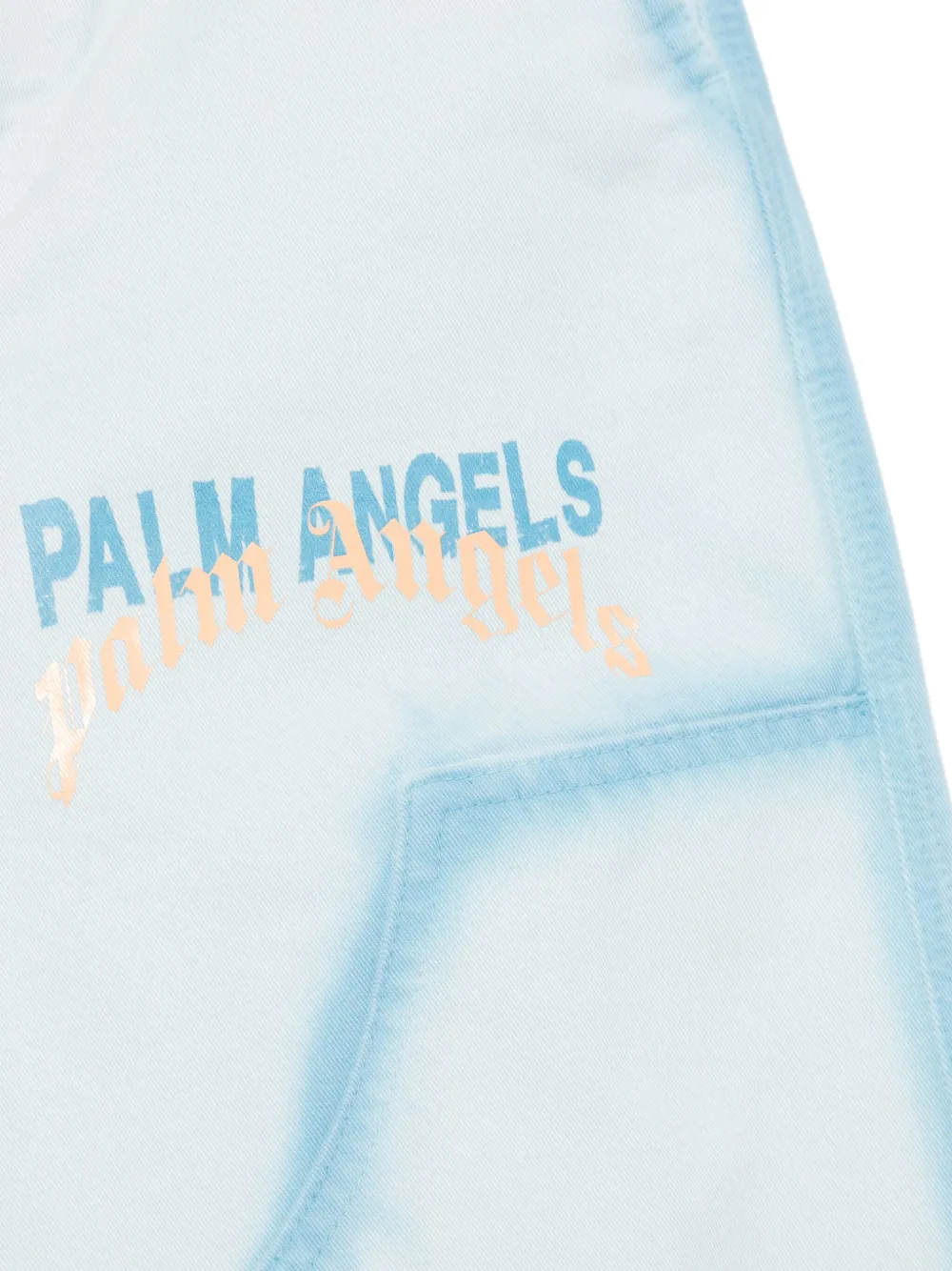 Palm Angels Kids Spray straight jeans Blauw