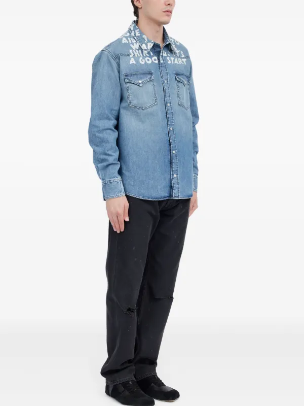 MM6 Maison Margiela プリント デニムシャツ | ブルー | FARFETCH JP
