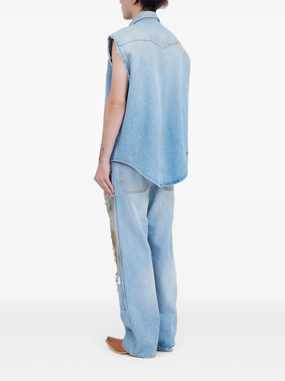 MM6 Maison Margiela ノースリーブシャツ | ブルー | FARFETCH JP