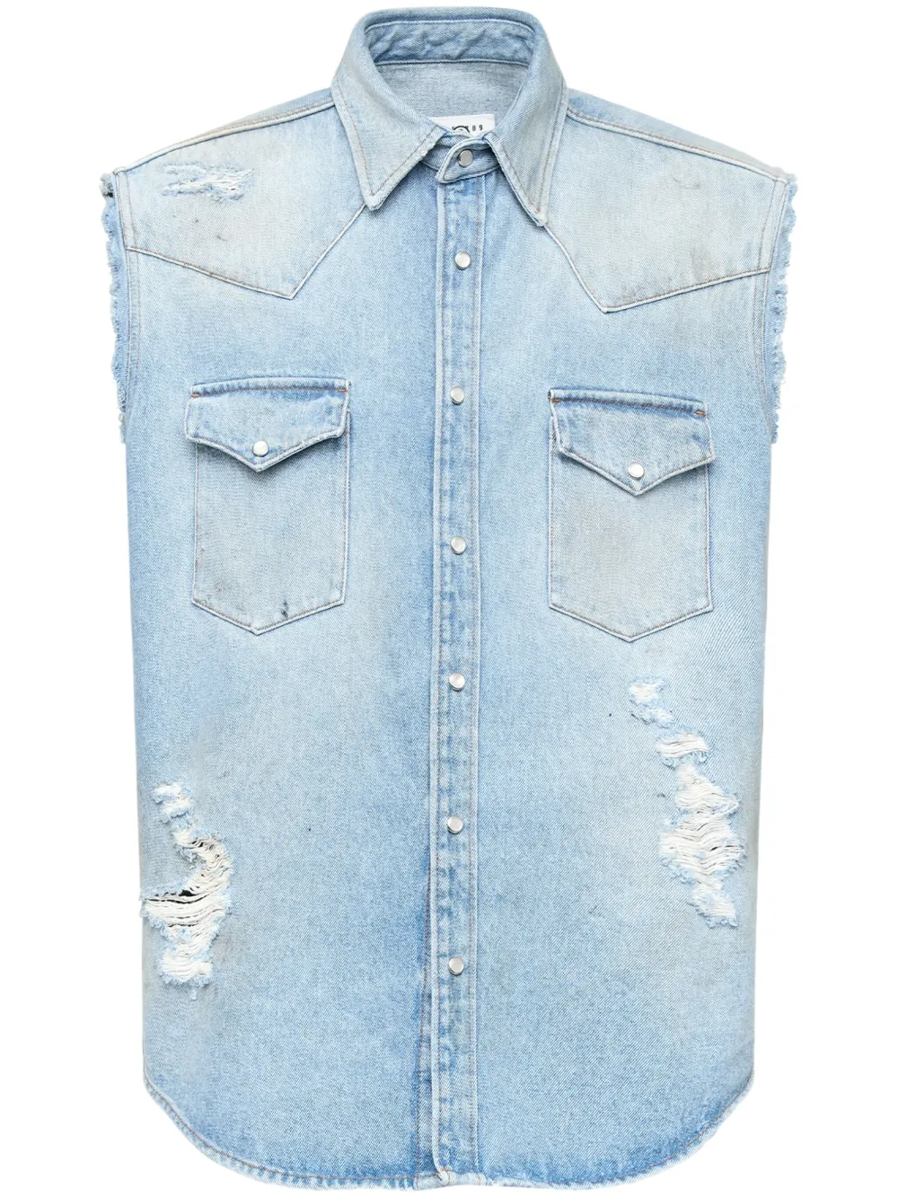 MM6 Maison Margiela ノースリーブシャツ - ブルー MM6 Maison Margiela ノースリーブシャツ - ブルー