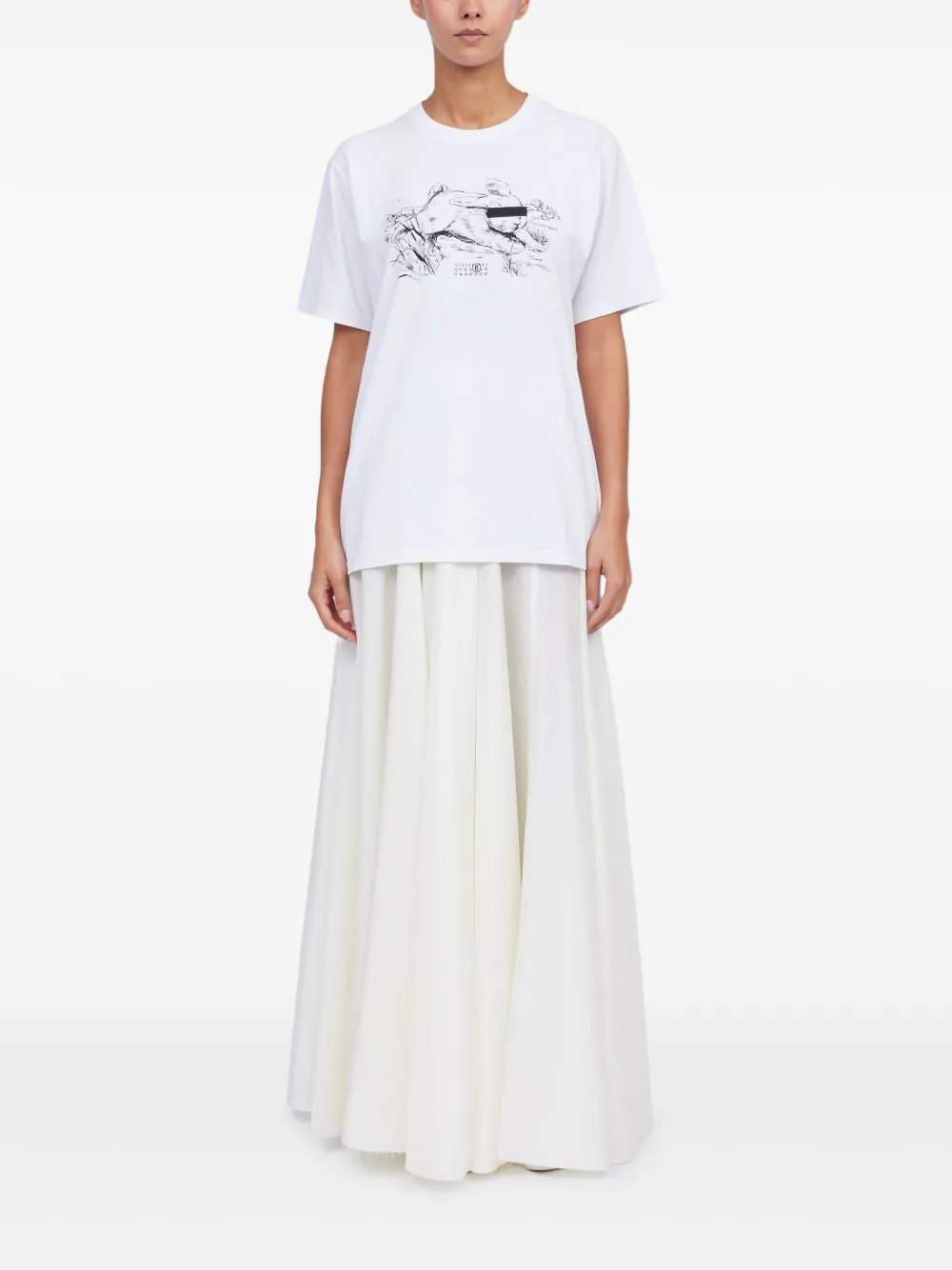 MM6 Maison Margiela graphic-print T-shirt - Wit