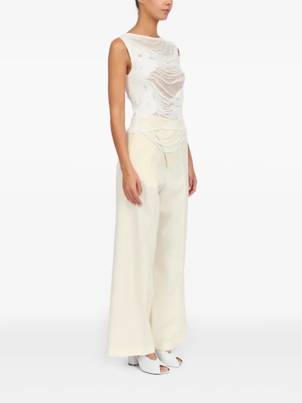 MM6 Maison Margiela Distressed Top | White | FARFETCH JO MM6 Maison Margiela Distressed Top | White | FARFETCH JO