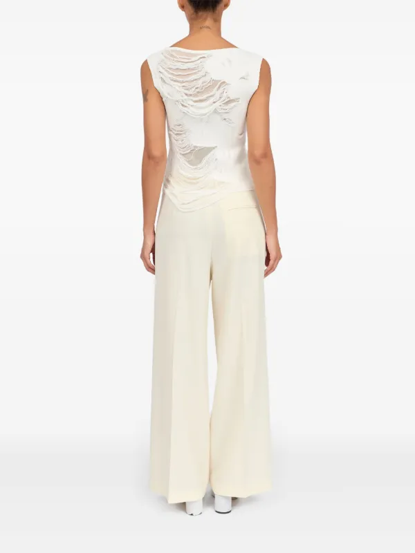 MM6 Maison Margiela Distressed Top | White | FARFETCH JO MM6 Maison Margiela Distressed Top | White | FARFETCH JO