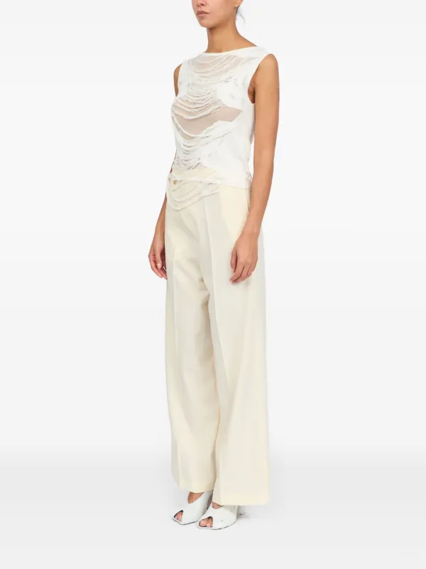 MM6 Maison Margiela Distressed Top | White | FARFETCH JO
