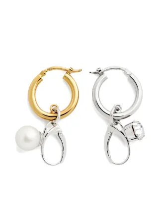 MM6 Maison Margiela フープピアス | シルバートーン | FARFETCH JP