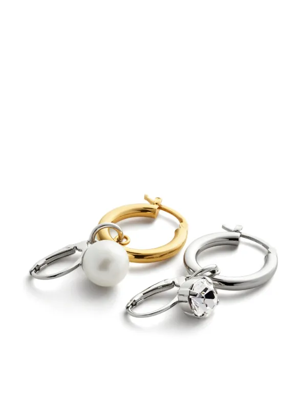 ピアス Mm6 By Maison Margiela Embellished Hoop Earrings MM6 Maison Margiela Embellished Hoop Earrings | Silver