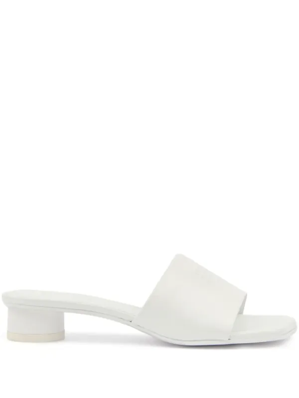 MM6 Maison Margiela Numbers-motif Mules in White