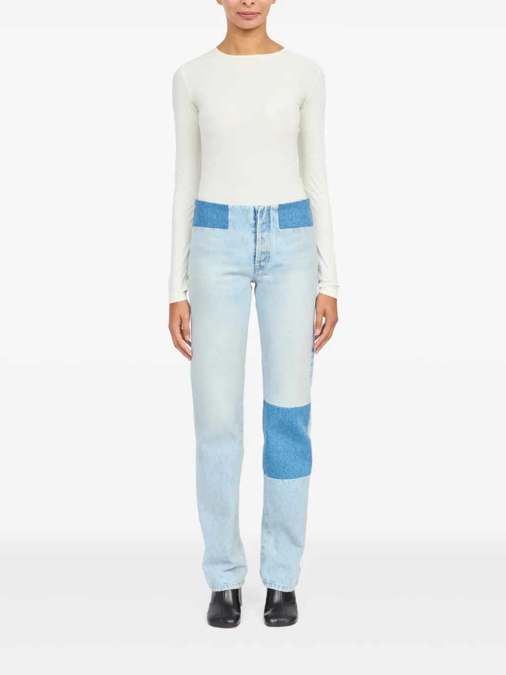 MM6 Maison Margiela Jeans met patchdetail - Blauw