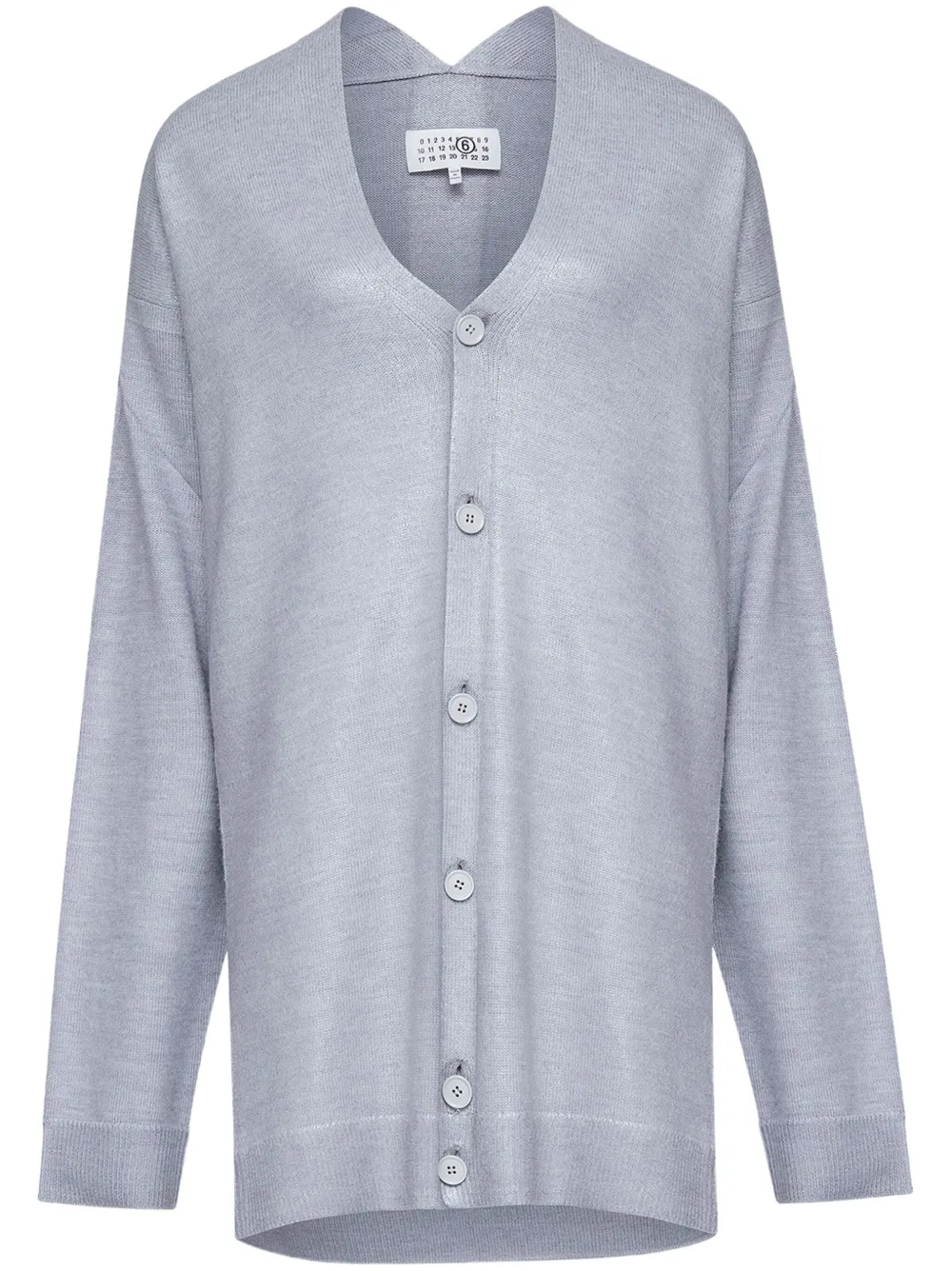 MM6 Maison Margiela Vネック カーディガン - グレー MM6 Maison Margiela Vネック カーディガン - グレー