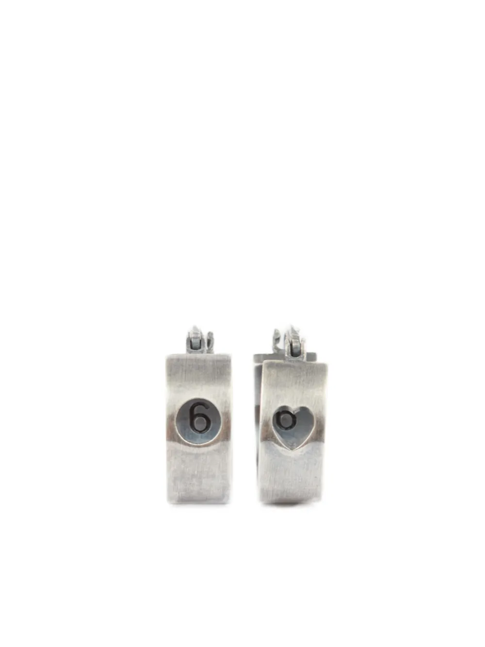 Mm6 Maison Margiela Numeric Hoop Earrings In Silver