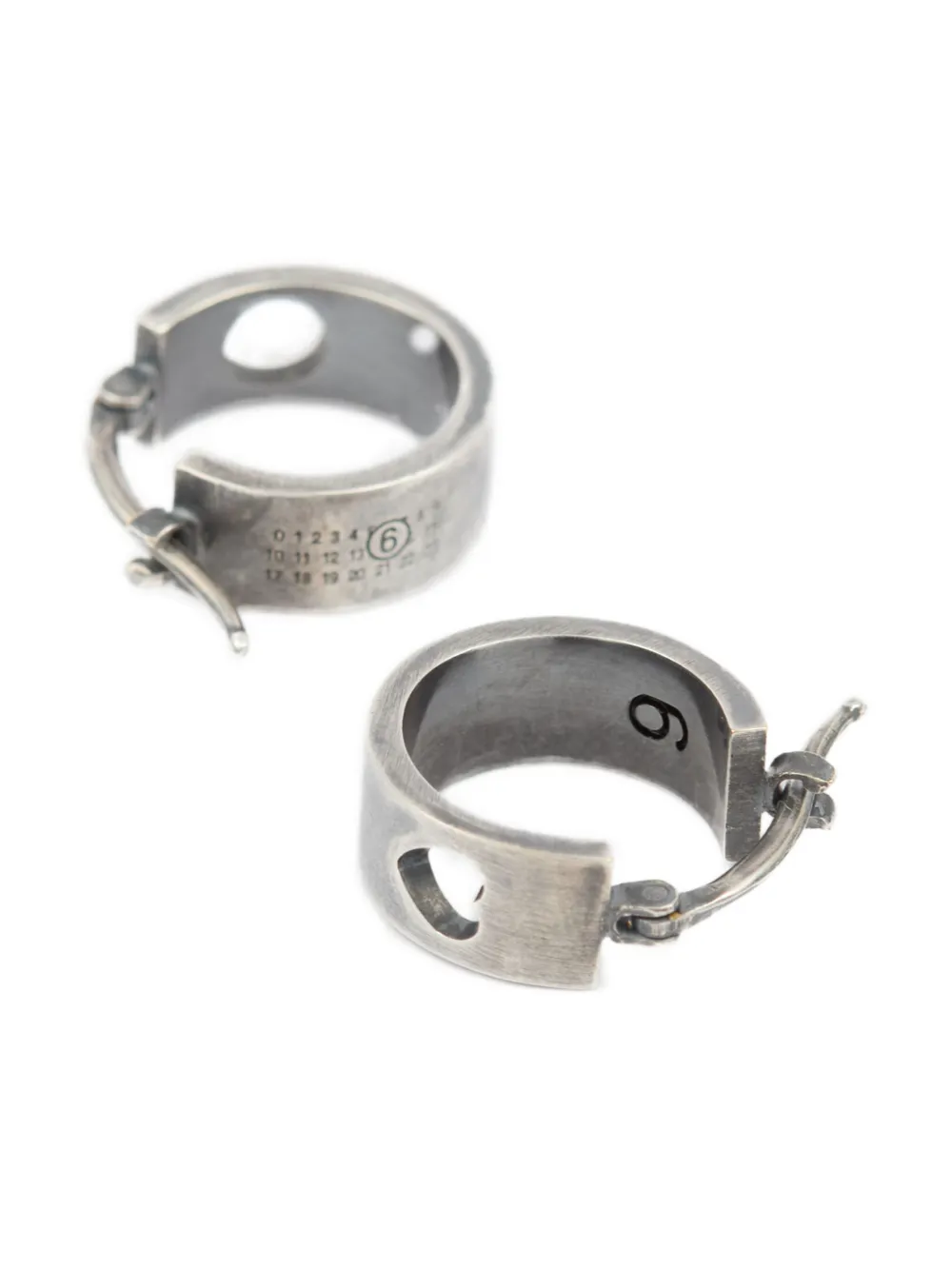 Mm6 Maison Margiela Numeric Hoop Earrings In Silver