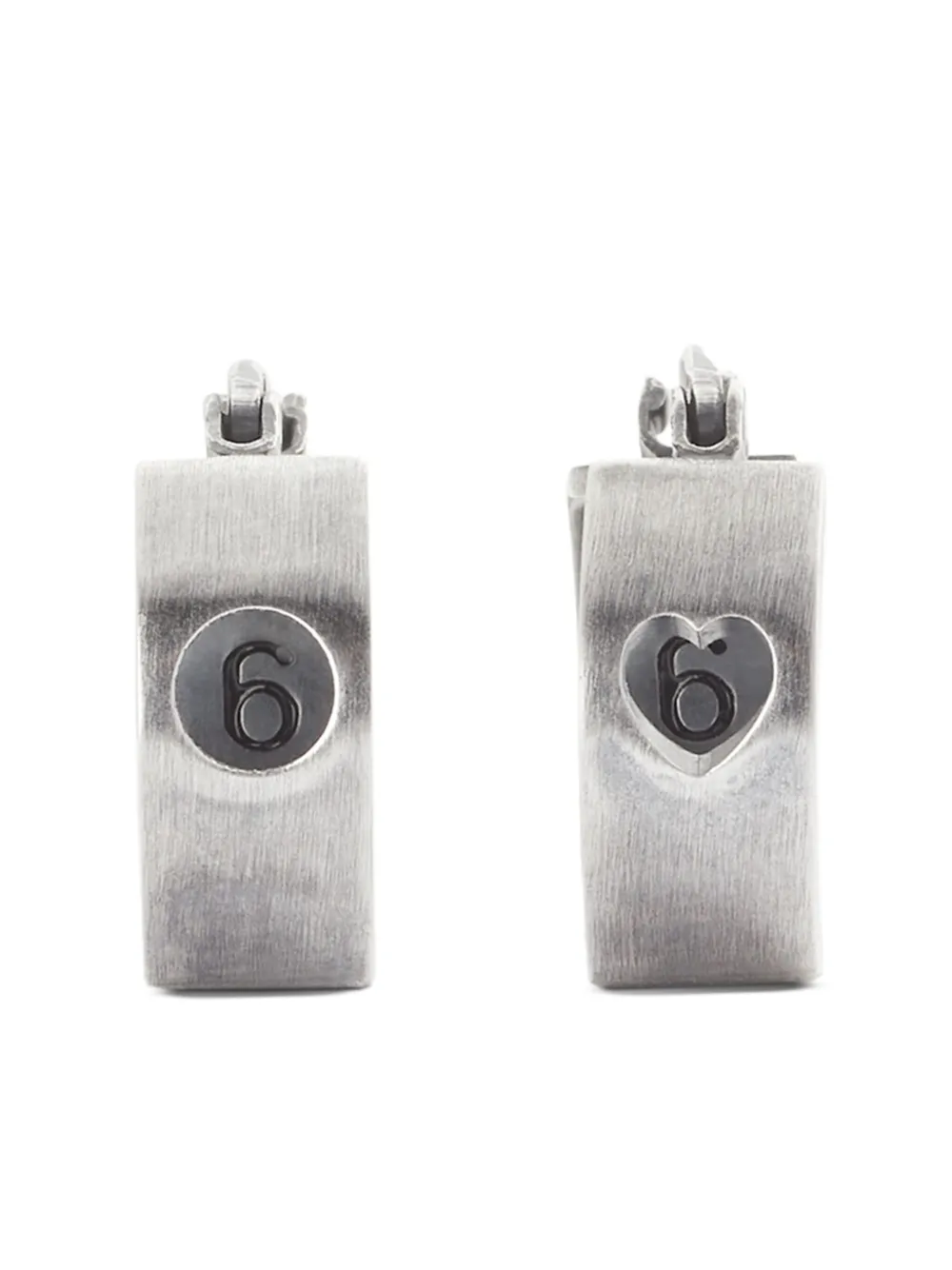 MM6 Maison Margiela Numeric フープピアス | シルバートーン | Image 1