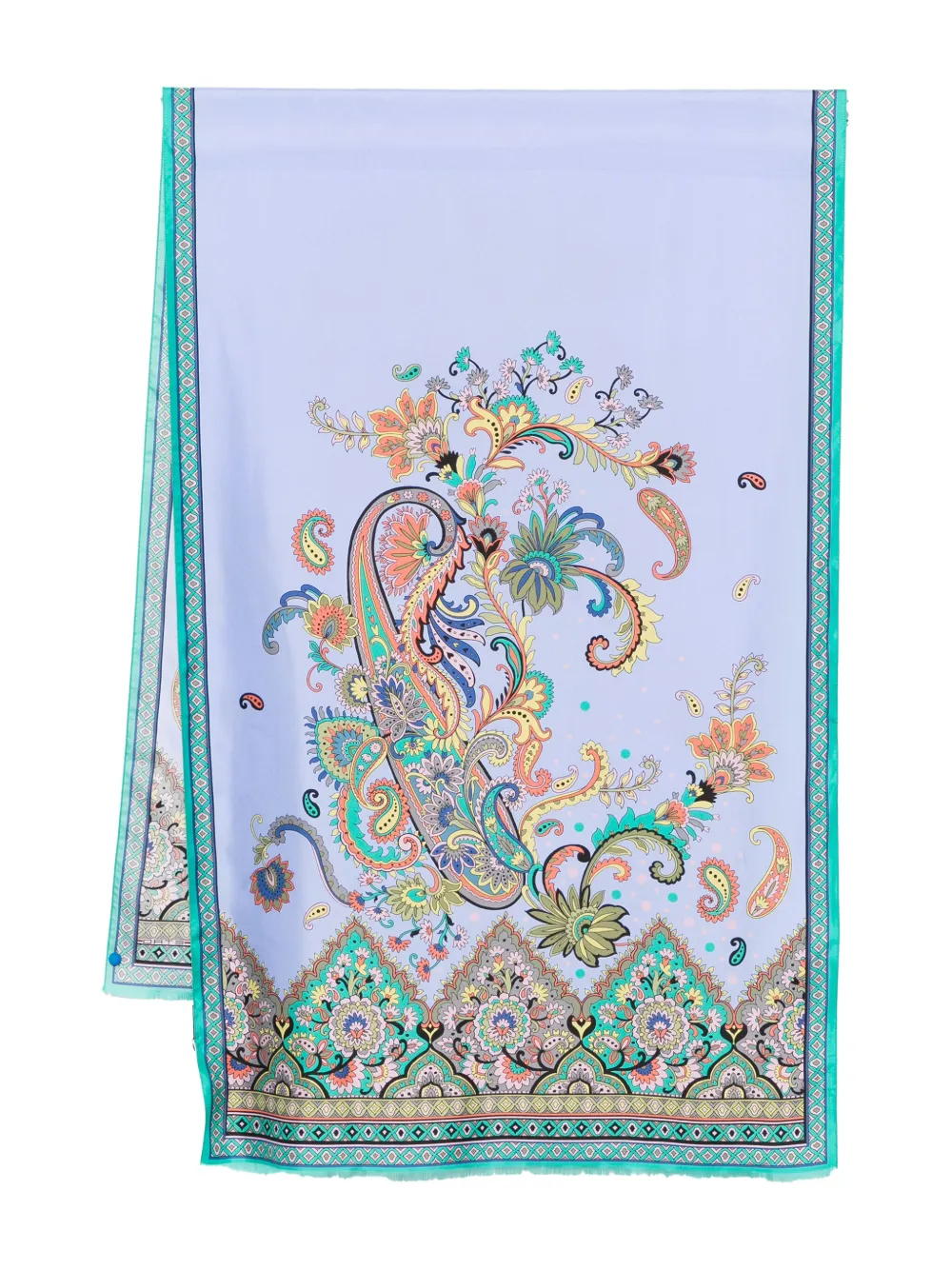 Etro Pattern Silk Scarf In Green