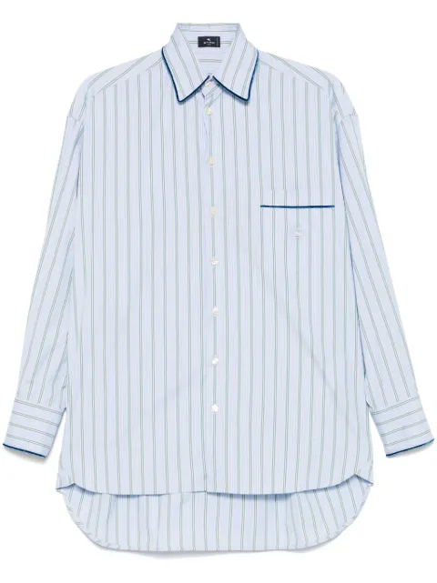 ETRO camisa de popelina con rayas estampadas