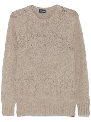 BALLANTYNE カシミヤ シルク ウール クルーネック セーター 46 Ballantyne クルーネック セーター | ニュートラル | FARFETCH JP