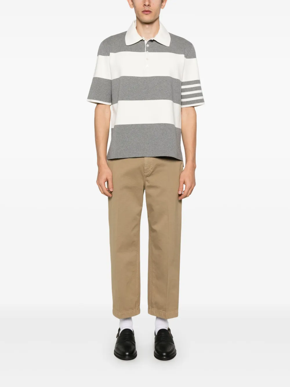 Thom Browne striped polo shirt - Grijs
