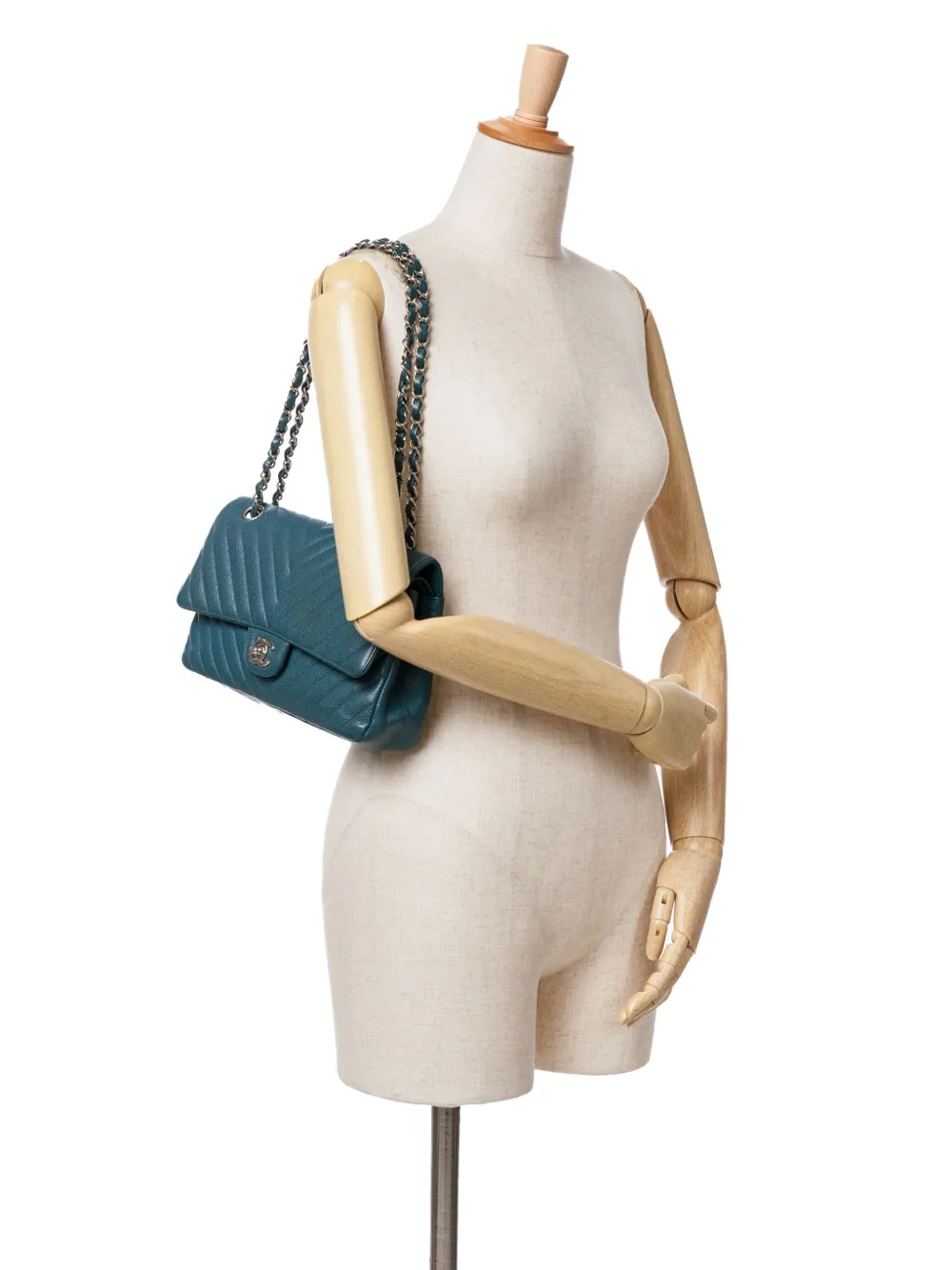 CHANEL Pre-Owned 2018-2019 Medium Classic Chevron Caviar Double Flap shoulder bag | Pre-Owned | Image 2