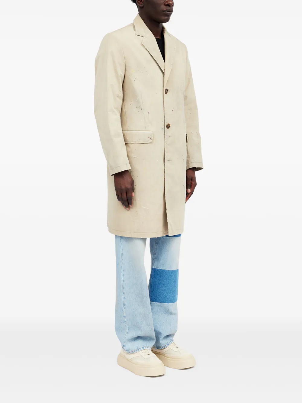 MM6 Maison Margiela Jas met verfspatten Beige