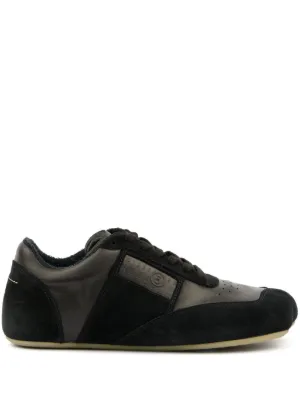 スニーカー MM6 MAISON MARGIELA Men Sneakers SH1WS0011P8087T8013 Black MM6 Maison Margiela Leather Lace-Up Sneaker