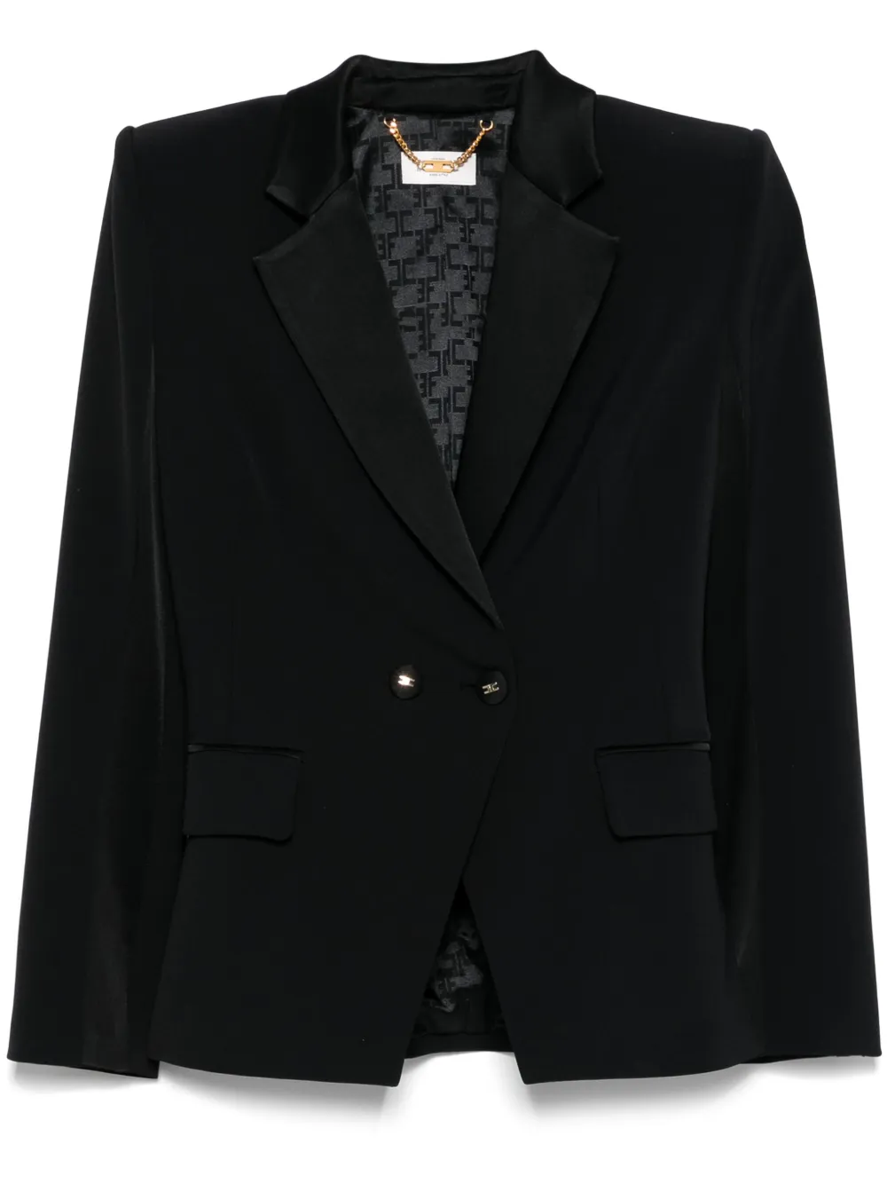 satin-lapel crepe blazer