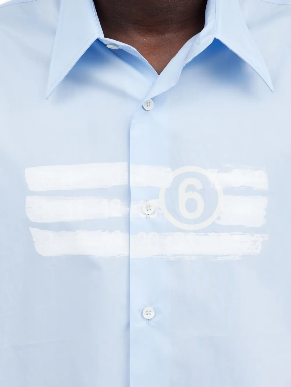 MM6 Maison Margiela numbers-motif Shirt | Blue | FARFETCH RO