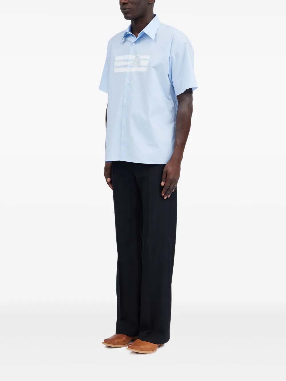 MM6 Maison Margiela Overhemd met patroon Blauw