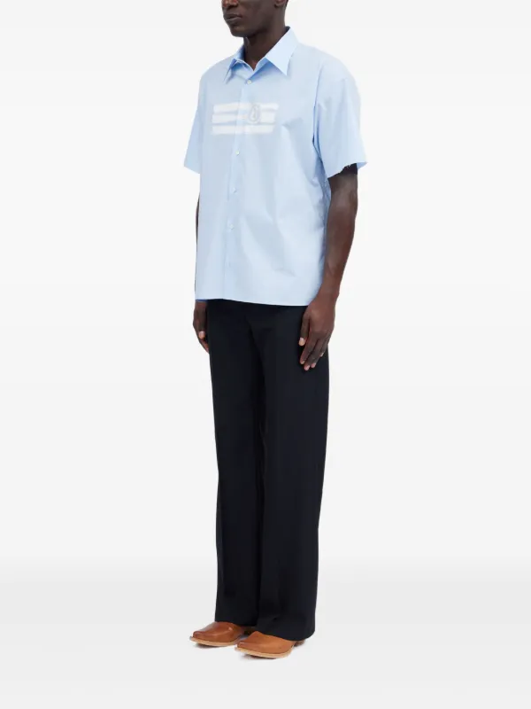 MM6 Maison Margiela numbers-motif Shirt | Blue | FARFETCH