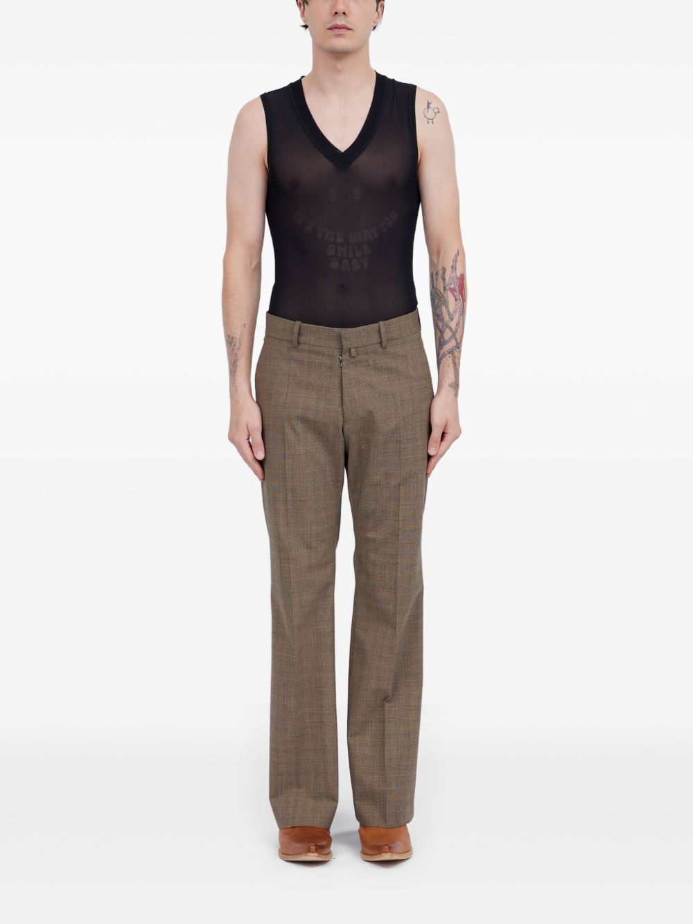 MM6 Maison Margiela flared trousers - Groen