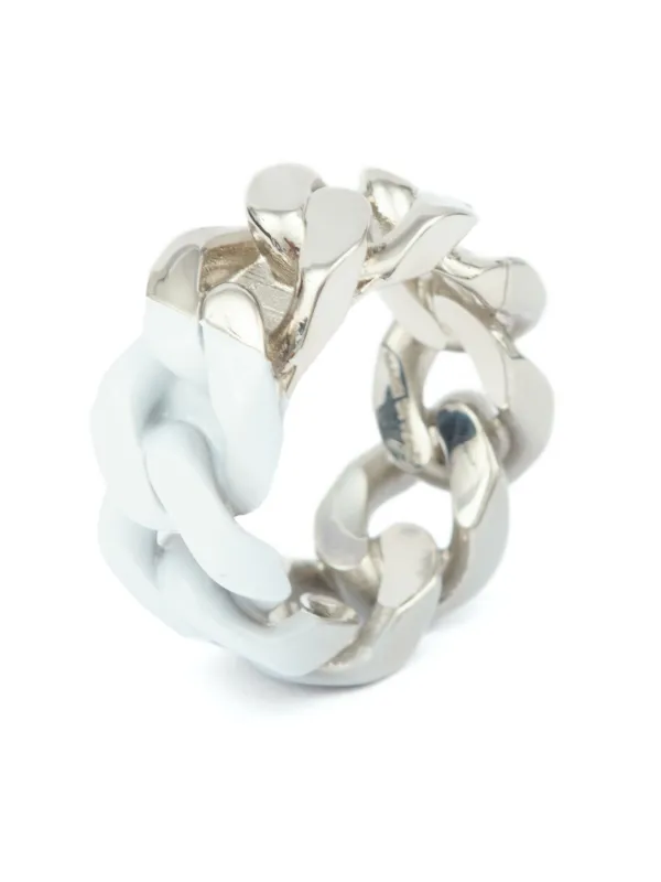 【MM6 MAISON MARGIELA】Numeric Silver Coutout Ring Silver Numeric Ring by MM6 Maison Margiela on Sale