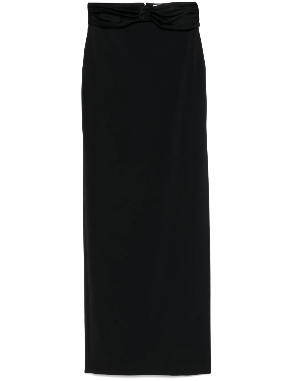 satin-bow crepe maxi skirt