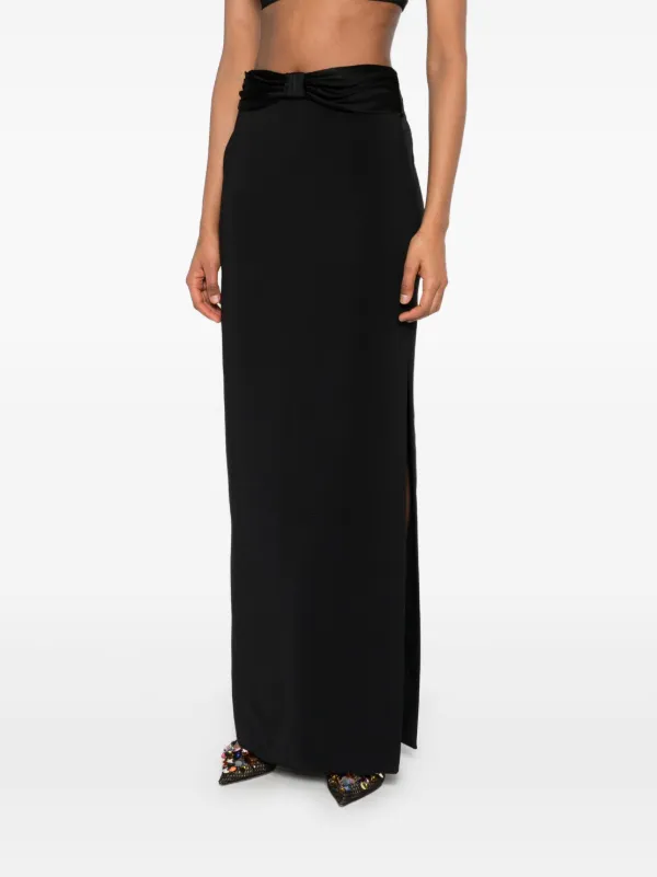 Elisabetta Franchi satin-bow Crepe Maxi Skirt Black FARFETCH PH