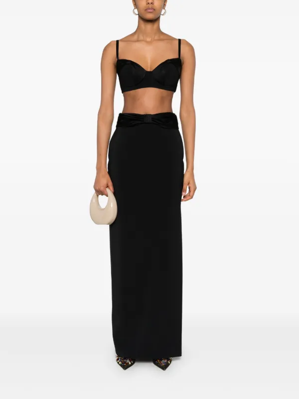 Elisabetta Franchi satin-bow Crepe Maxi Skirt Black FARFETCH PH