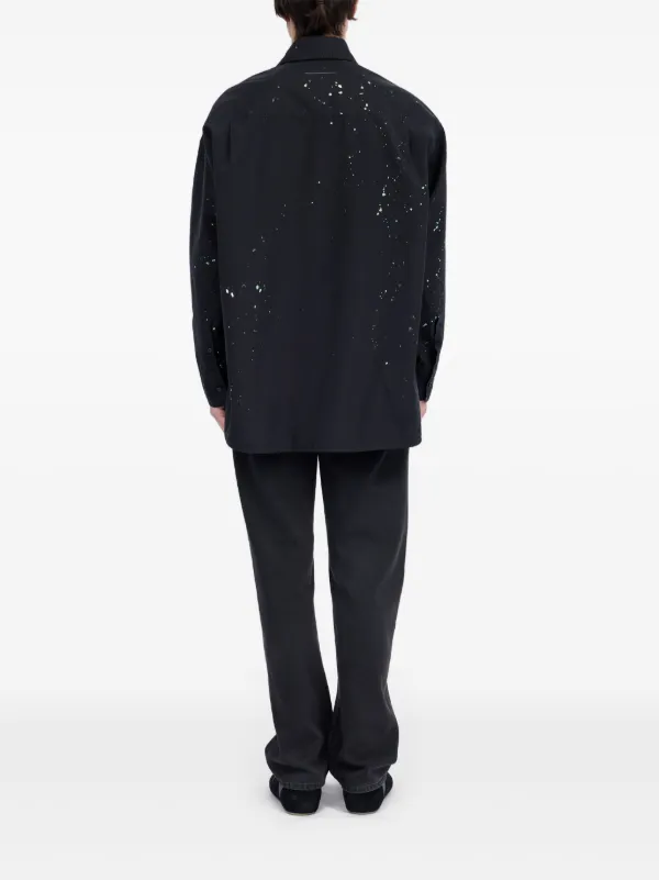 MM6 Maison Margiela paint-splatter Shirt | Black | FARFETCH