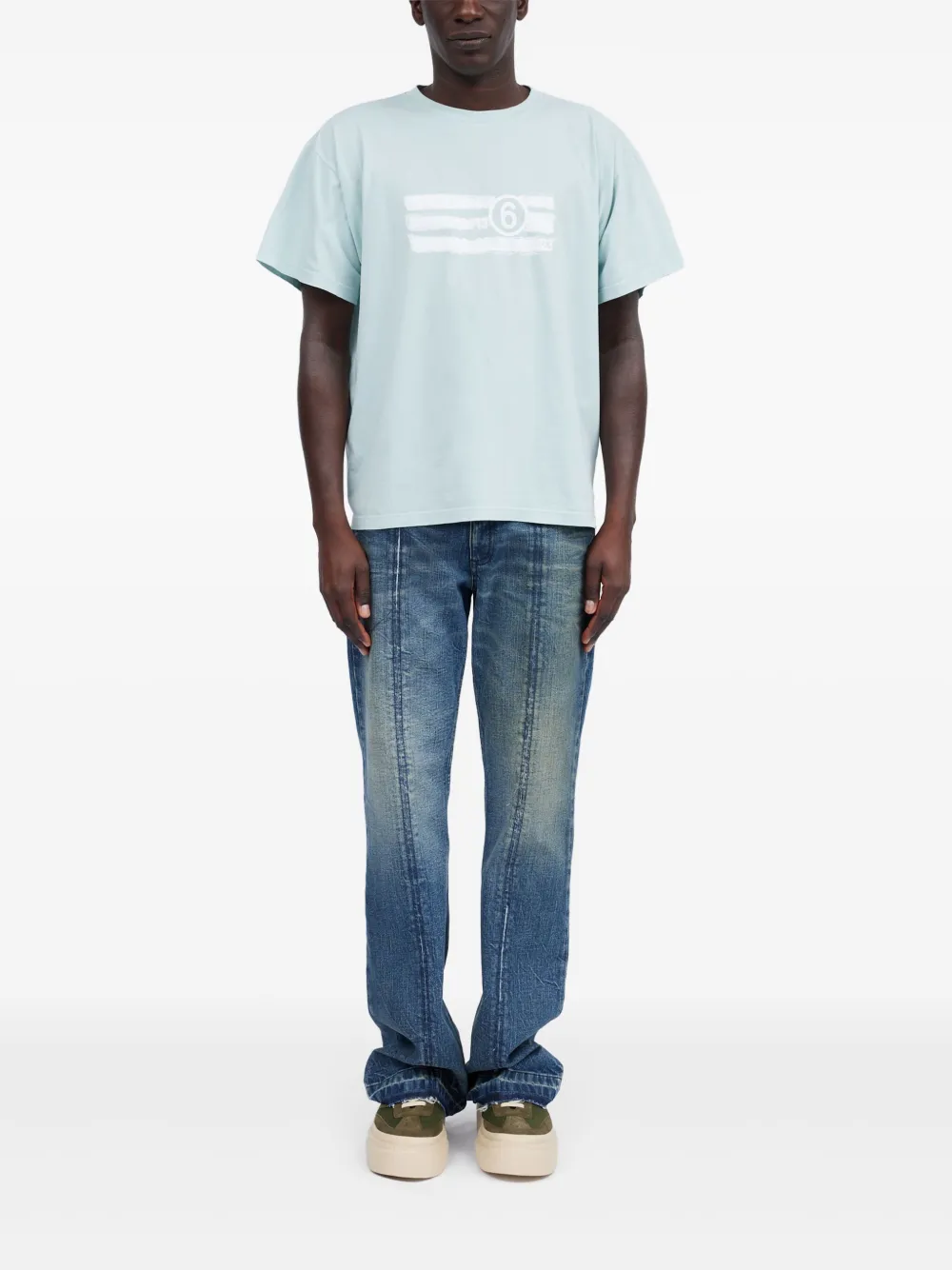 MM6 Maison Margiela T-shirt met print - Blauw