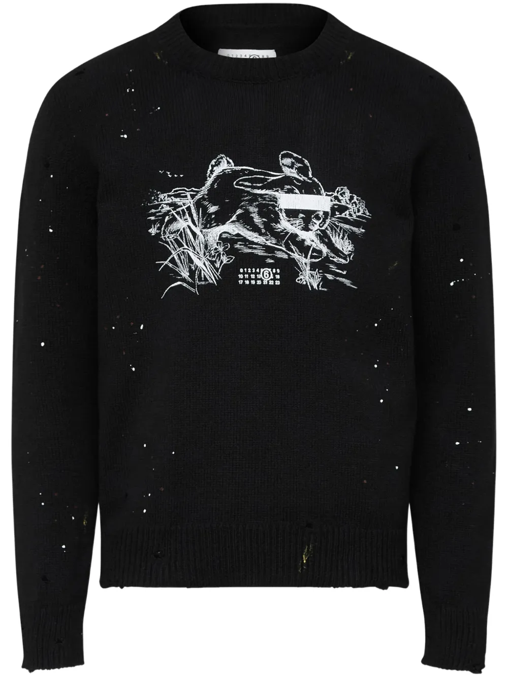 MM6 Maison Margiela クルーネック セーター - ブラック MM6 Maison Margiela クルーネック セーター - ブラック