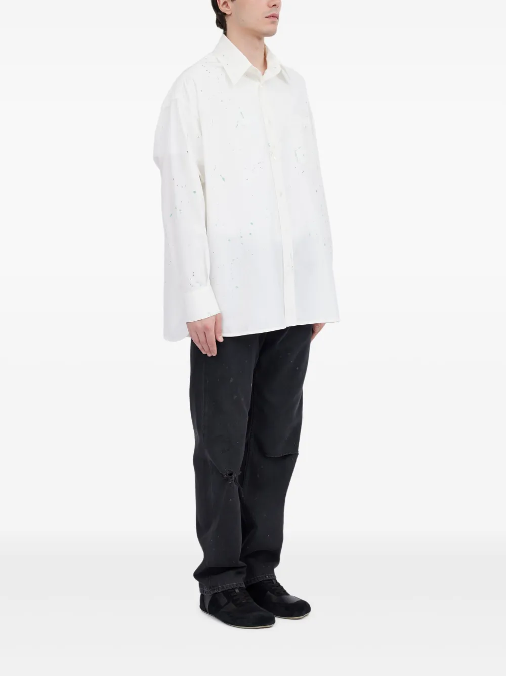 MM6 Maison Margiela Overhemd met verfspatten Wit
