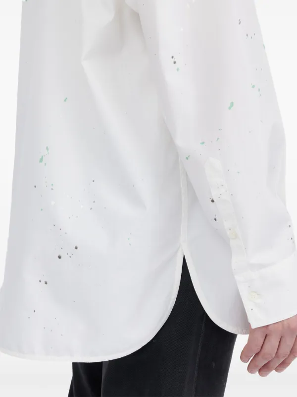 MM6 Maison Margiela paint-splatter Shirt | White | FARFETCH ID